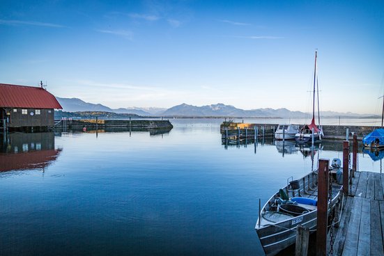 View from Chieming over the Chiemsee